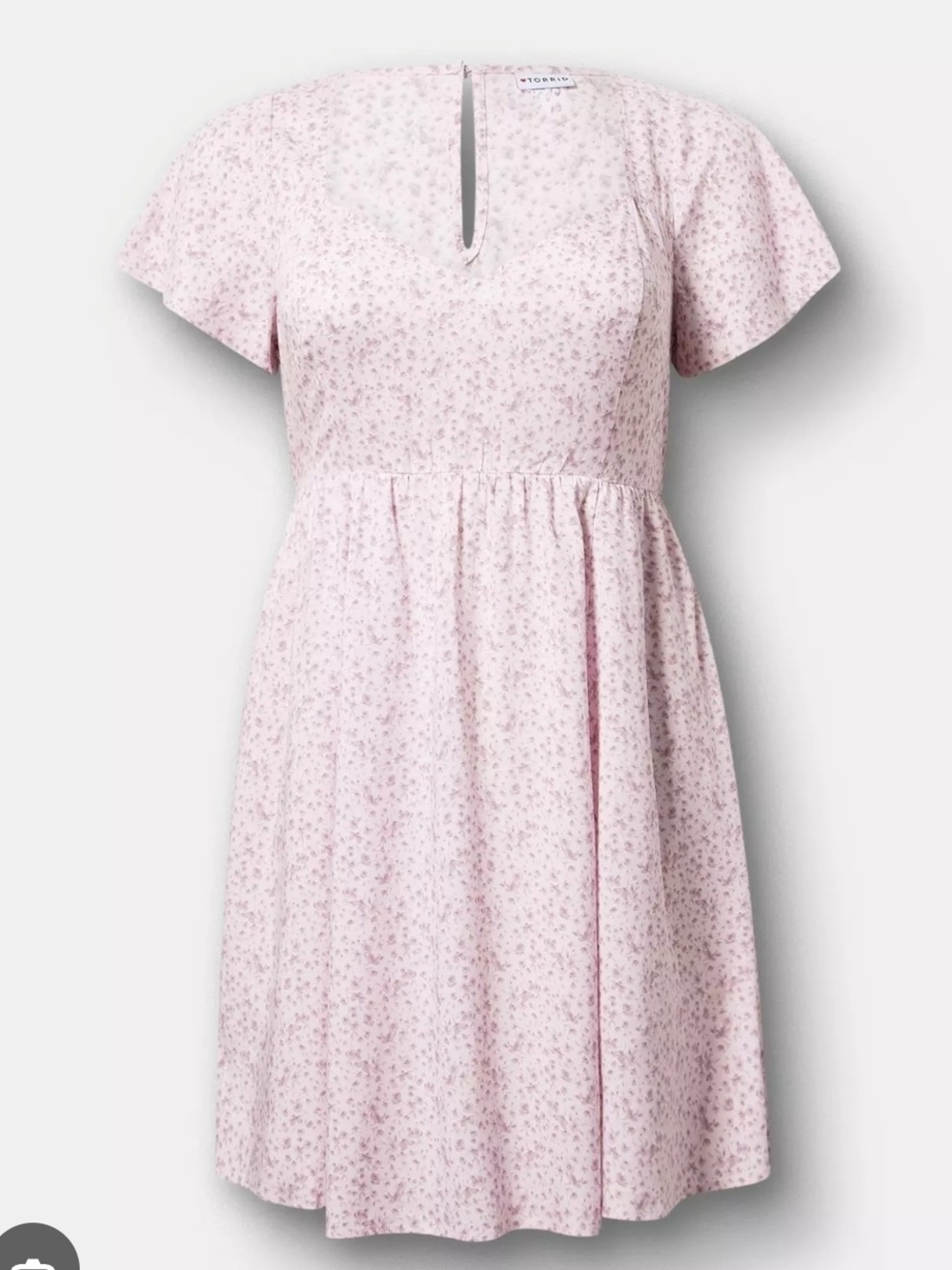 torrid Pink Floral Keyhole Fit-and-Flare Dress